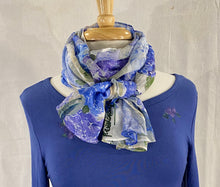 Load image into Gallery viewer, Frédérique’s Hydrangea Design 72” X 18” Scarves. Available in both Modal ($40) and Silk Fabric ($48)