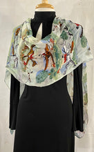 Load image into Gallery viewer, Frédérique’s Fox Hunt Scene Design 72” X 18” Modal Fabric Scarf
