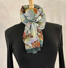 Load image into Gallery viewer, Frédérique’s Fox Hunt Scene Design 72” X 18” Modal Fabric Scarf