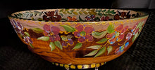 Load image into Gallery viewer, Versailles Collection - 14" Fox Hunt Motif Cherry Wood Bowl