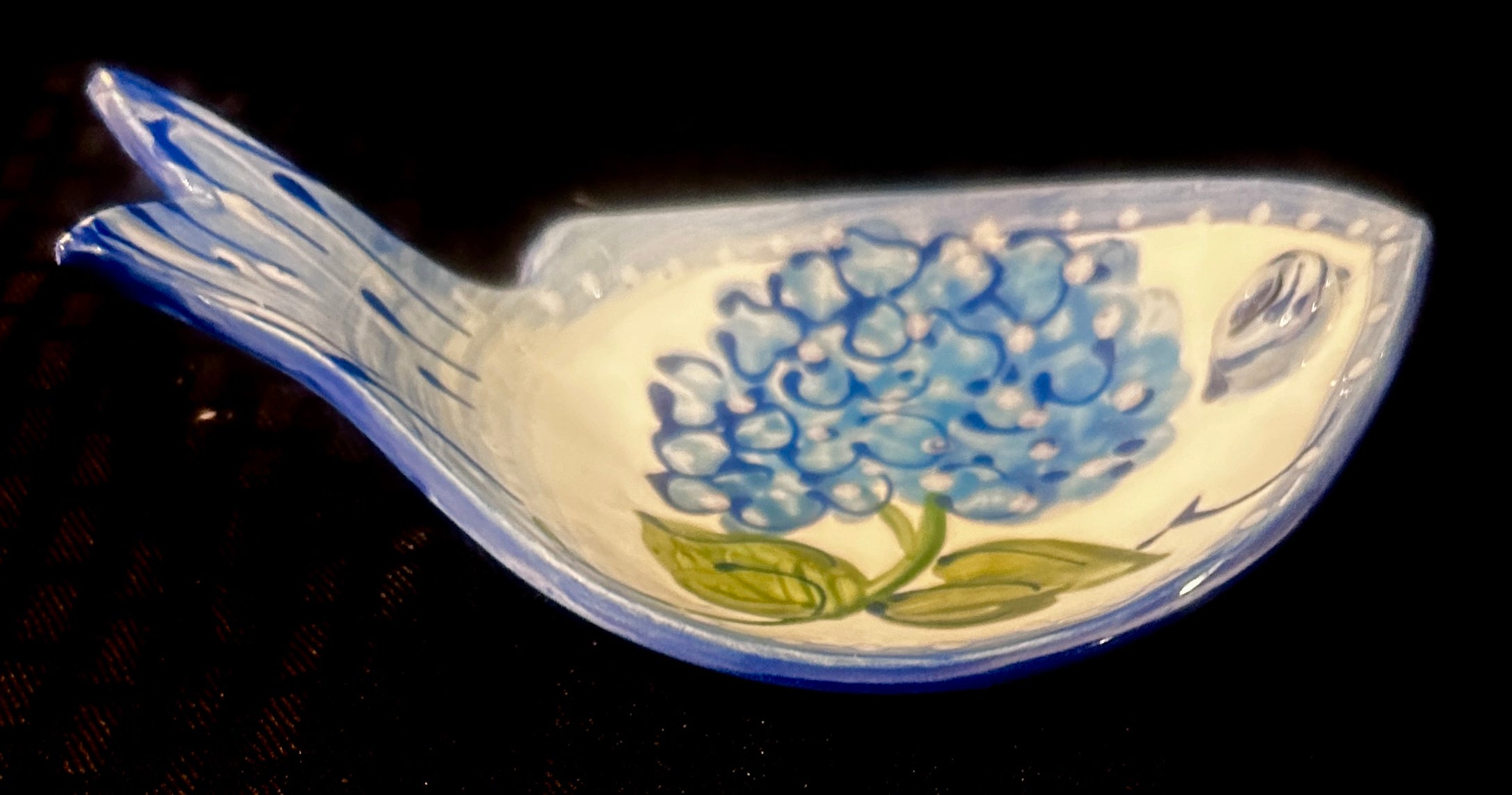 Ceramic Hydrangea Spoon Rest 6