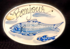 Ceramic Plaques 6" X 9" in Hydrangea or Cape Cod Blue Fish!