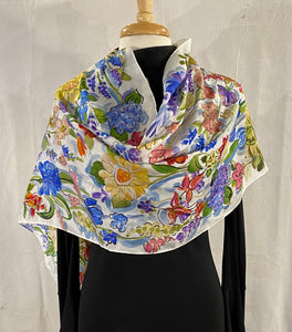 Frédérique’s Provence Design 72” X 18” Silk Scarf