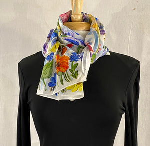 Frédérique’s Provence Design 72” X 18” Silk Scarf