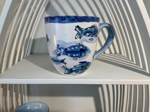 Ceramic Cape Cod Blue Fish Mug