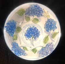 Load image into Gallery viewer, Ceramic Mixing Bowl 10&quot; in Hydrangea with/without Nantucket Basket and Cape Cod Blue Fish
