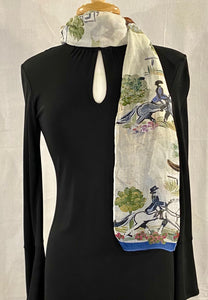 Frédérique’s Dressage Design 72” X 18” Modal Fabric Scarf