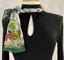 Load image into Gallery viewer, Frédérique’s Hunter Jumper Scene Design 72” X 18” Modal Fabric Scarf
