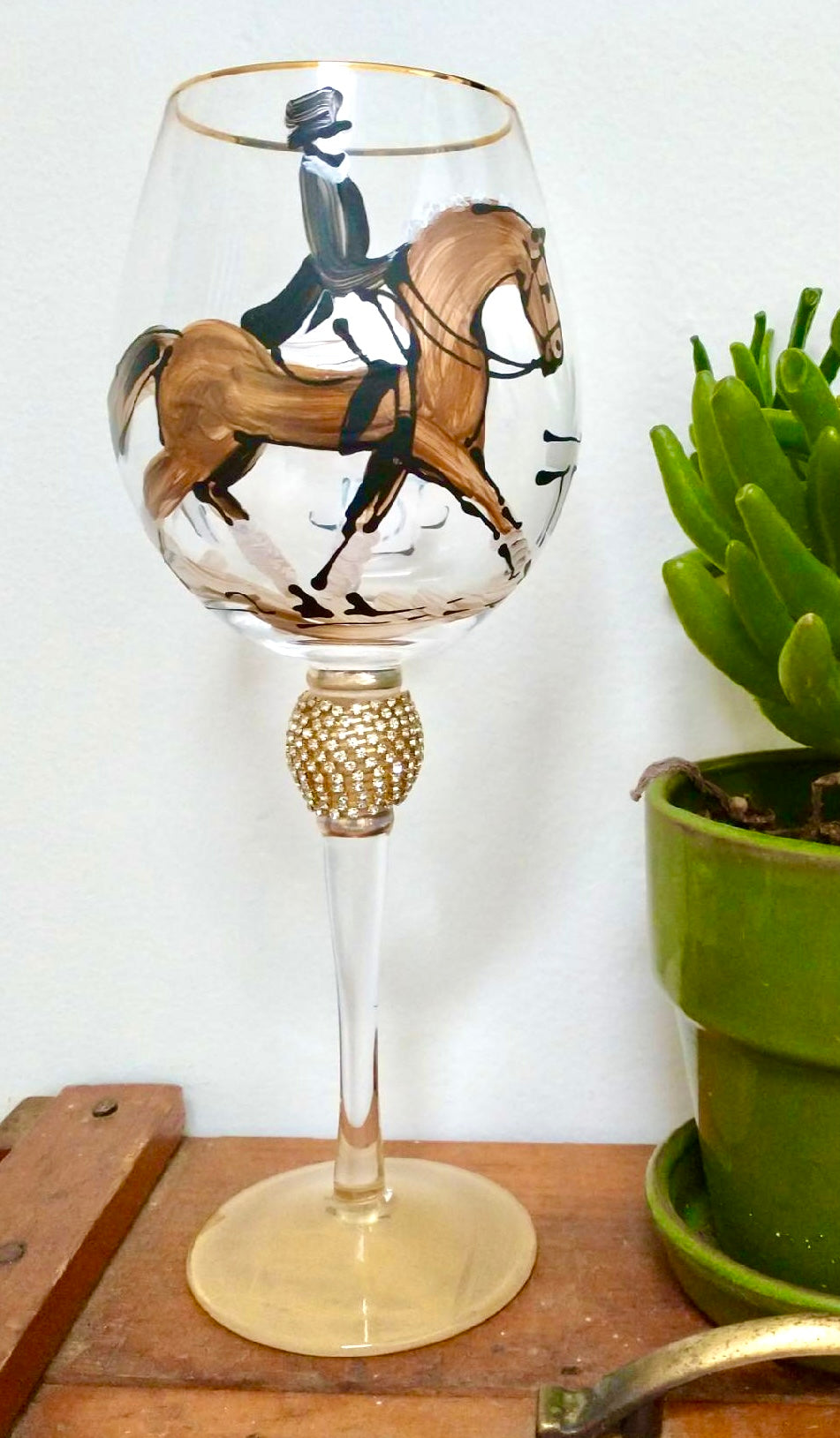 Hand Painted Gold Rimmed Wine Glasses – Designs By Frederique