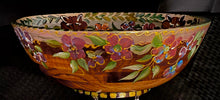 Load image into Gallery viewer, Versailles Collection - 14&quot; Fox Hunt Motif Cherry Wood Bowl
