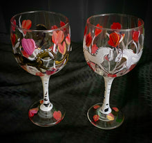 Load image into Gallery viewer, Valentines Day LOVE FILLED Hand Painted Wine Glasses
