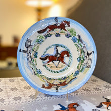 Load image into Gallery viewer, Equestrian Hand Painted Ceramic Bowl - 10&quot;
