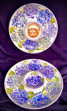 Load image into Gallery viewer, 12&quot; Ceramic Chip &#39;n&#39; Dip Server in Hydrangea, Cape Cod Blue Fish and Nantucket Basket
